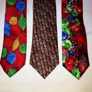 Christmas Ties 3 Mens‎ Jerry Garcia Holiday Christmas Ties, 100% silk EUC